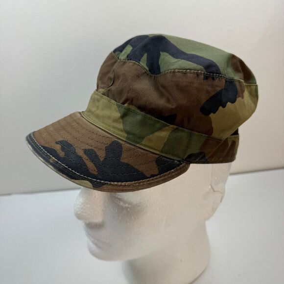 US Military Woodland Camo Army Hot Weather Hat Cap Size 6 7/8 | SP0100-99-D-CA82 - Picture 2 of 10